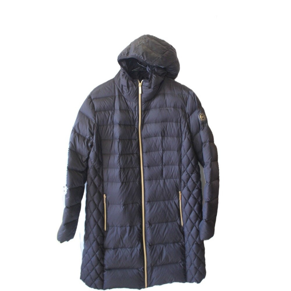 Michael Kors Ultra Lightweight Long Puffer Coat Size Women's XL Black